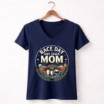Race Day Dirt Track Mom 2 Womens V Neck.jpg