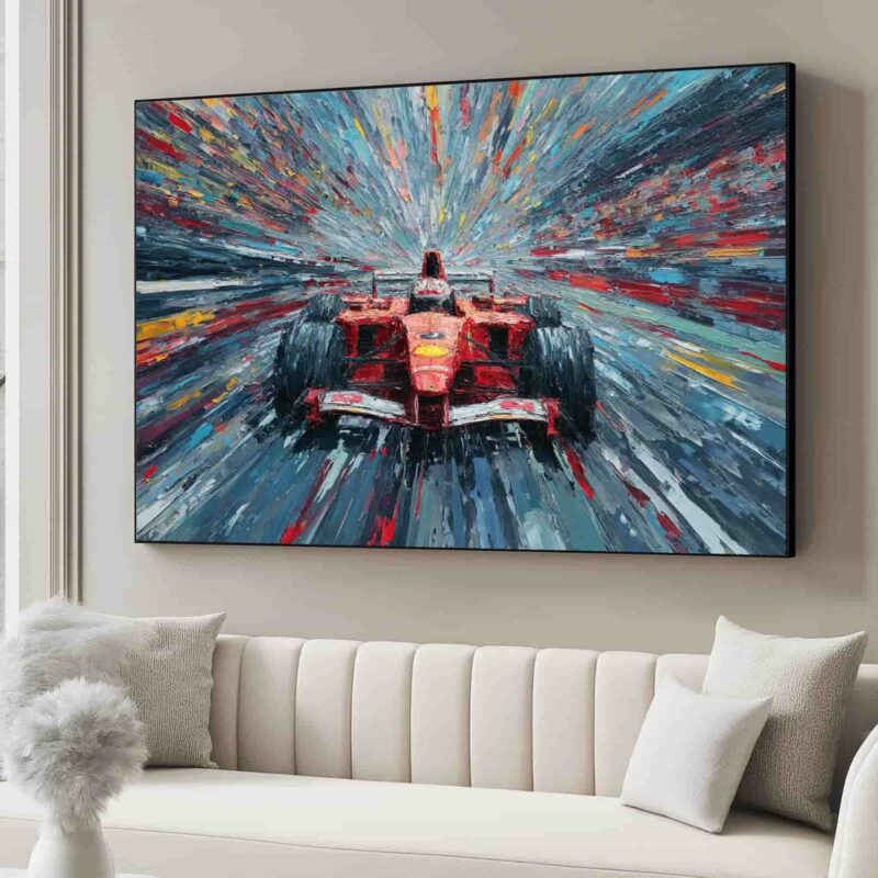 Racing Car Dynamic Speed Abstract Formula One Wall Art 1.jpg