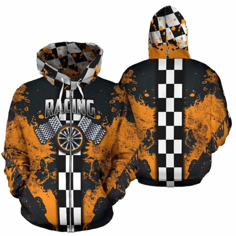 Racing Flag Checkered Distress All Over Print Hoodie 1 1.jpg
