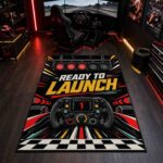 Racing Steering Wheel Read To Launch Rectangle Rug 1.jpg