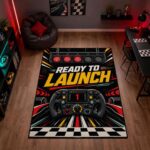 Racing Steering Wheel Read To Launch Rectangle Rug 2.jpg