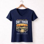Raised At The Dirt Track 2 Womens V Neck.jpg