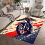 Red Motorcycle Racing Bike Rectangle Rug 2.jpg