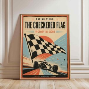 Retro Checkered Flag Motorsport Wall Art 1.jpg