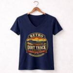 Retro Dirt Track Racing 2 Womens V Neck.jpg