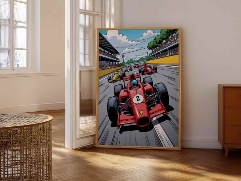 Retro Racing Car Vibrant Formula Wall Art 1.jpg