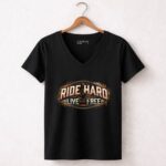 Ride Hard Live Free Dirt Bike 4 Womens V Neck.jpg
