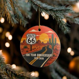Route 66 100th Anniversary 1926 2026 Ceramic Ornament 1.jpg