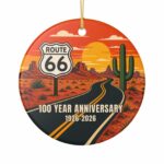 Route 66 100th Anniversary 1926 2026 Ceramic Ornament 2.jpg