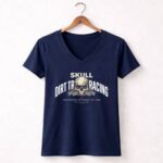 Skull Dirt Track Racing 2 Womens V Neck.jpg
