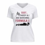 Sst Daddy I Are Watching Formula 1 Checkered 2 Womens V Neck.jpg