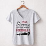 Sst Daddy I Are Watching Formula 1 Checkered 6 Womens V Neck.jpg