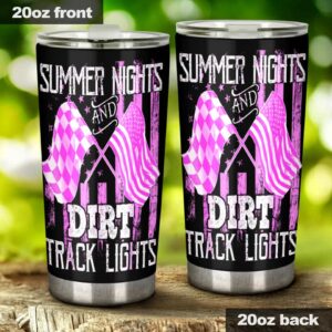 Summer Nights And Dirt Track Lights Pink Tumbler 1.jpg