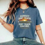 Sunset Dirt Track Racing Comfort Colors T Shirt 2.jpg