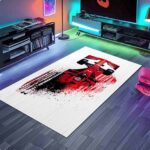Tire Track Race Car Themed Formula One Rectangle Rug 2.jpg