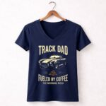 Track Dad Fueled By Coffee The Morning Rush 2 Womens V Neck.jpg