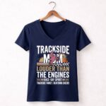 Trackside Mom 2 Womens V Neck.jpg