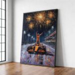 Victory Celebration Racing Car Night Race Track Wall Art 1.jpg