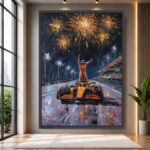 Victory Celebration Racing Car Night Race Track Wall Art 2.jpg