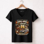 Vintage BBQ and Nascar Dad Beer 4 Womens V Neck.jpg