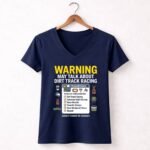 Warning May Talk About Dirt Track Racing 2 Womens V Neck.jpg