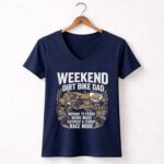 Weekend Dirt Bike Dad 2 Womens V Neck.jpg