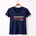Weekend Forecast Racing Funny Motorsport 2 Womens V Neck.jpg