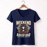 Weekend Racer Dad 2 Womens V Neck.jpg